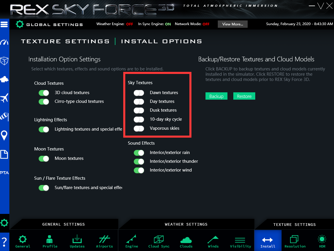 REX Sky Force 3D 和 Active Sky, ASCA, ENVTEX的一篇教程